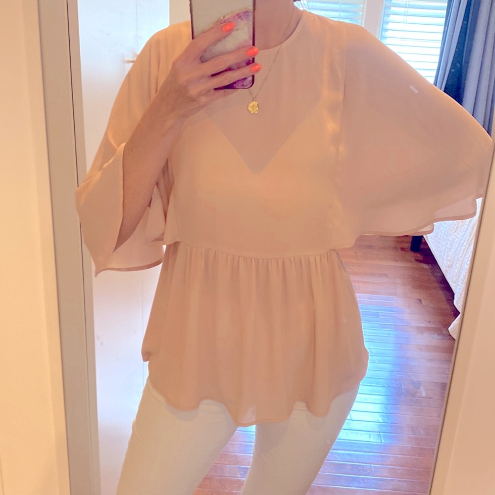 Express S dusty pink blouse with bat sleeves